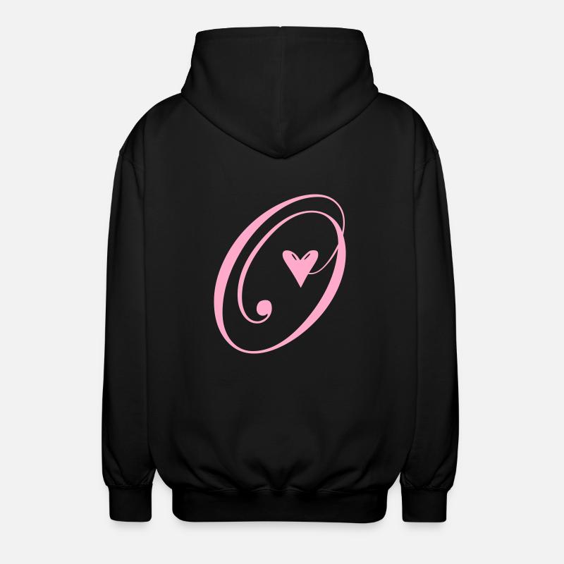 Monogram O Heart Vine - Unisex Hooded Jacket - black
