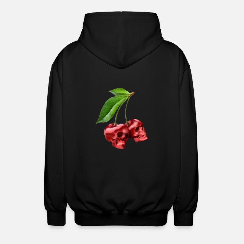 Cerises Crânes Cerisier Crâne - Veste à capuche unisexe - noir