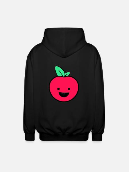 apple smile - Unisex Hooded Jacket - black