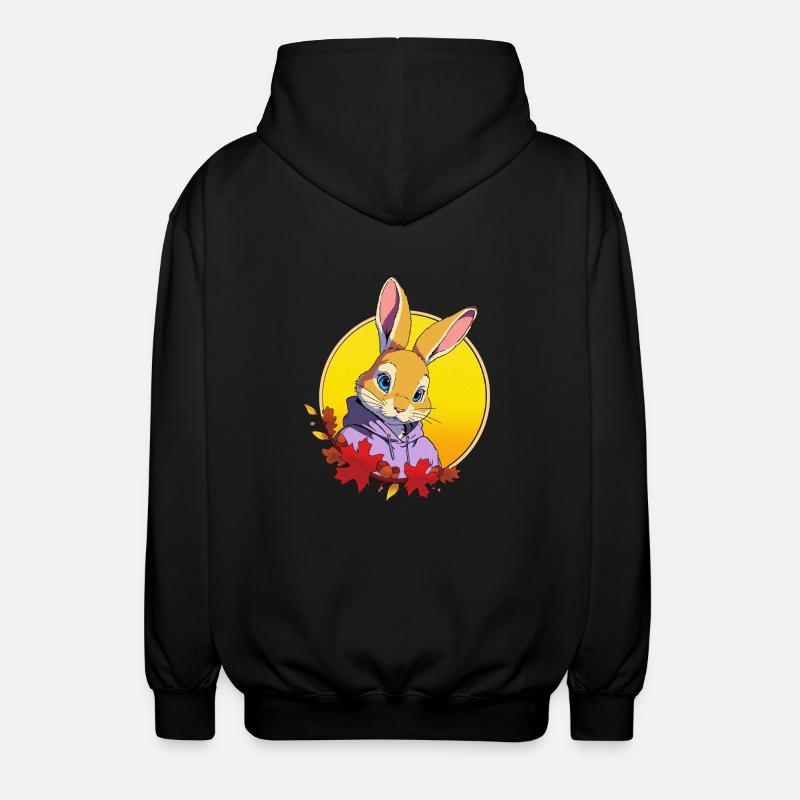 Conception de lapin - Veste à capuche unisexe - noir