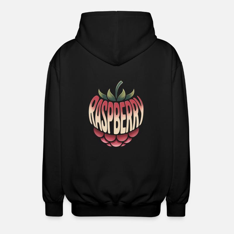 Raspberry - Cool Fruit Logo - Unisex Kapuzenjacke - Schwarz