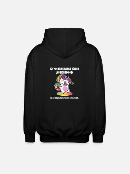 Einhorn - Unisex Kapuzenjacke - Schwarz