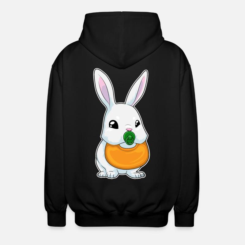 Hase Lätzchen Schnuller - Unisex Kapuzenjacke - Schwarz