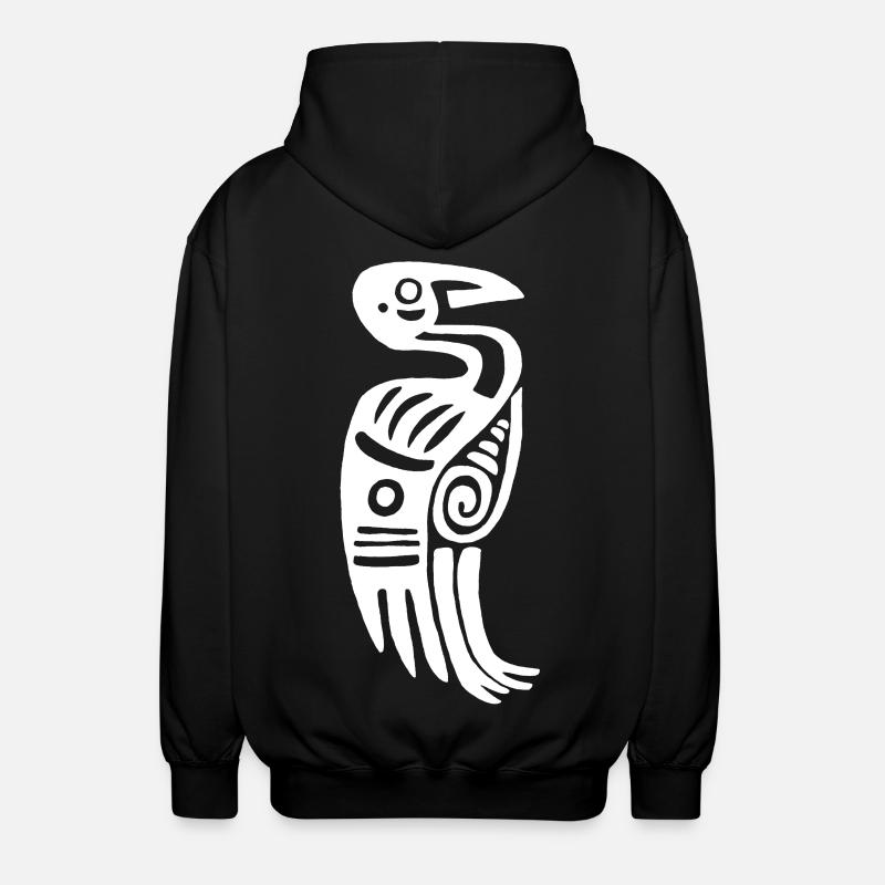 Weißer Stammesvogel - Unisex Kapuzenjacke - Schwarz