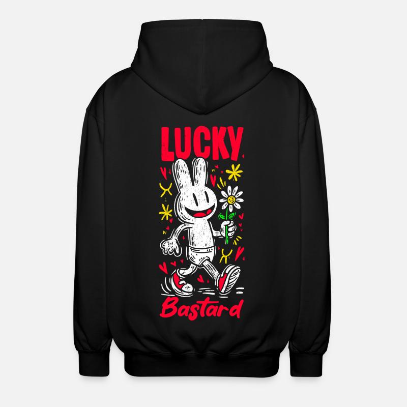 Pop Art de lapin avec fleur - Veste à capuche unisexe - noir
