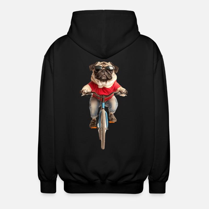 Mops - Unisex Kapuzenjacke - Schwarz