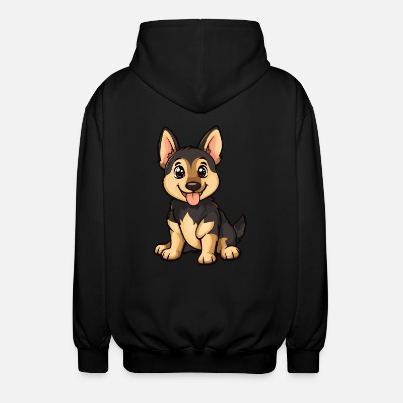 Chien de berger mignon - Veste à capuche unisexe - noir