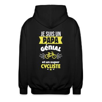 Papa génial & cycliste – idée fête des pères - Veste à capuche unisexe - noir - Dos - AI Model Male 185 light (185cm)