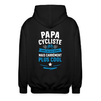 Papa cycliste – plus cool qu’un papa normal - Veste à capuche unisexe - noir - Dos - AI Model Male 185 light (185cm)