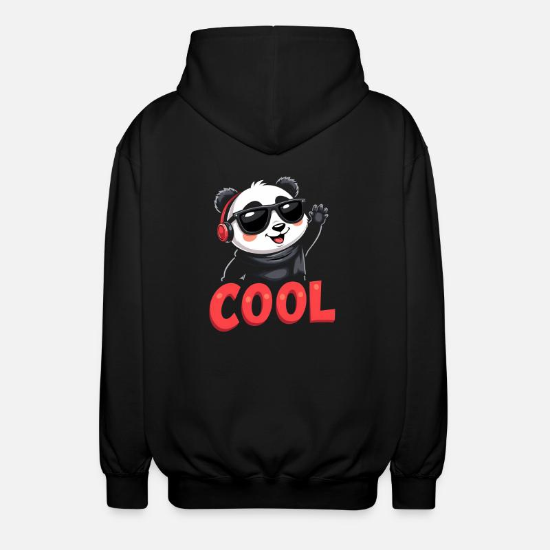 cooler Panda - Unisex Kapuzenjacke - Schwarz
