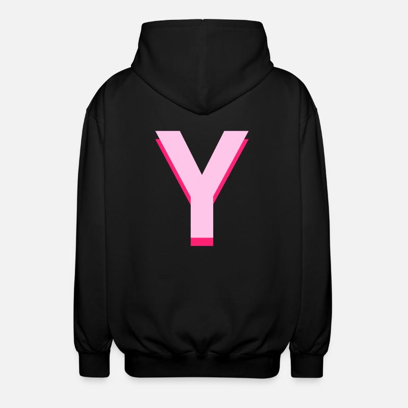 Pop and modern pink letter - Unisex Hooded Jacket - black