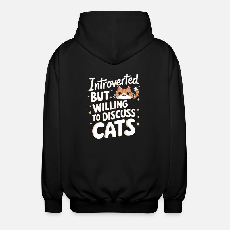 Introvert, antisocial, introvert - Unisex Hooded Jacket - black