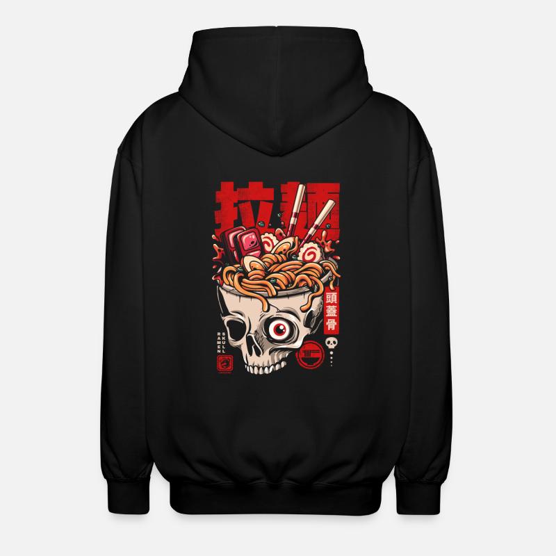 Japon skull ramen noodles - Veste à capuche unisexe - noir