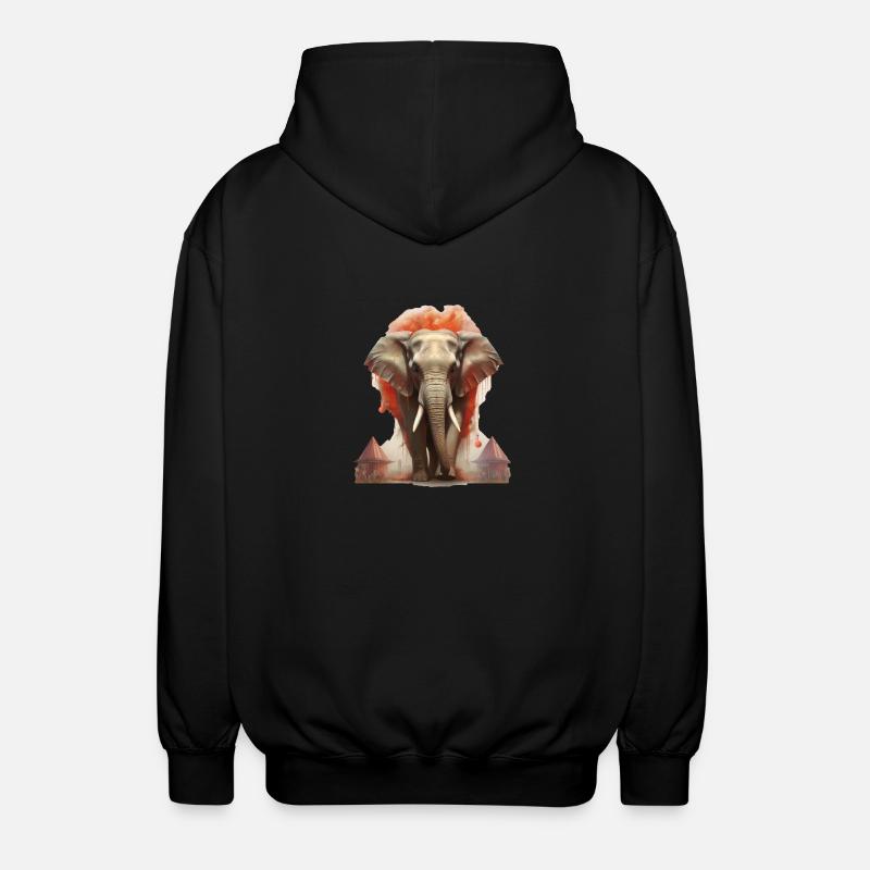 Éléphant - Veste à capuche unisexe - noir