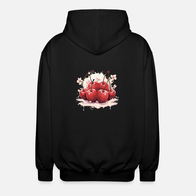 Cerisier - illustration - Veste à capuche unisexe - noir