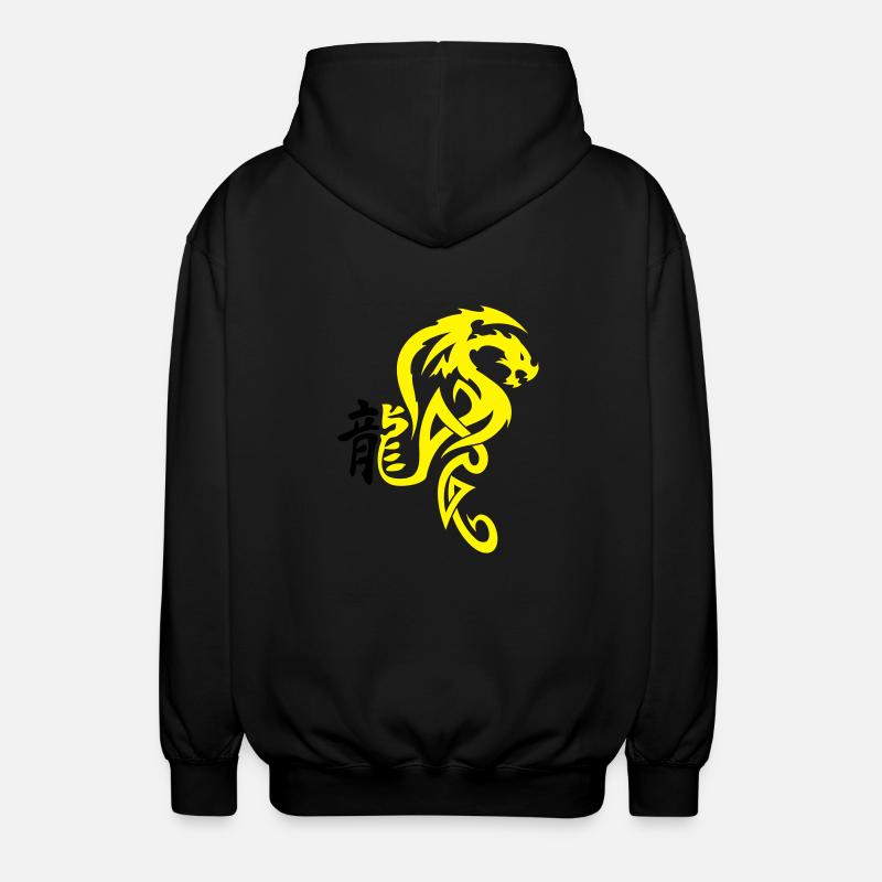 Drachen Tribal 2 - Unisex Kapuzenjacke - Schwarz