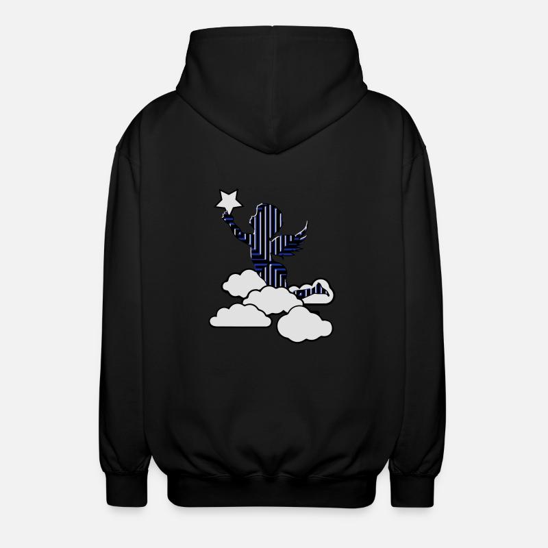 Angel gothic star - Unisex Hooded Jacket - black