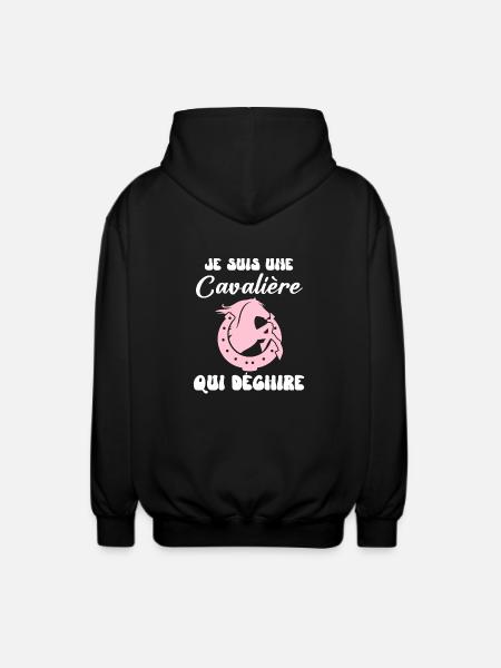 Cavalière cheval humour - Veste à capuche unisexe - noir