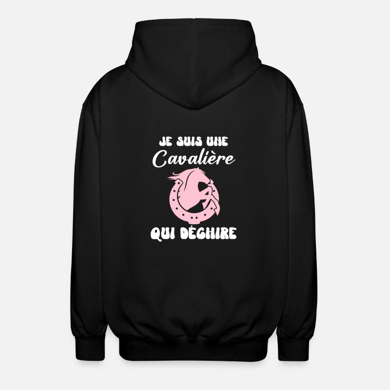 Cavalière cheval humour - Veste à capuche unisexe - noir
