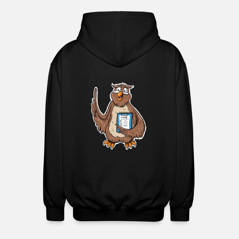 Weise Eule - Unisex Kapuzenjacke - Schwarz