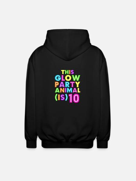 Glow Party Animal10 - Unisex Hooded Jacket - black