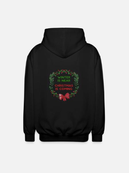 L'hiver arrive - Noël arrive - Veste à capuche unisexe - noir