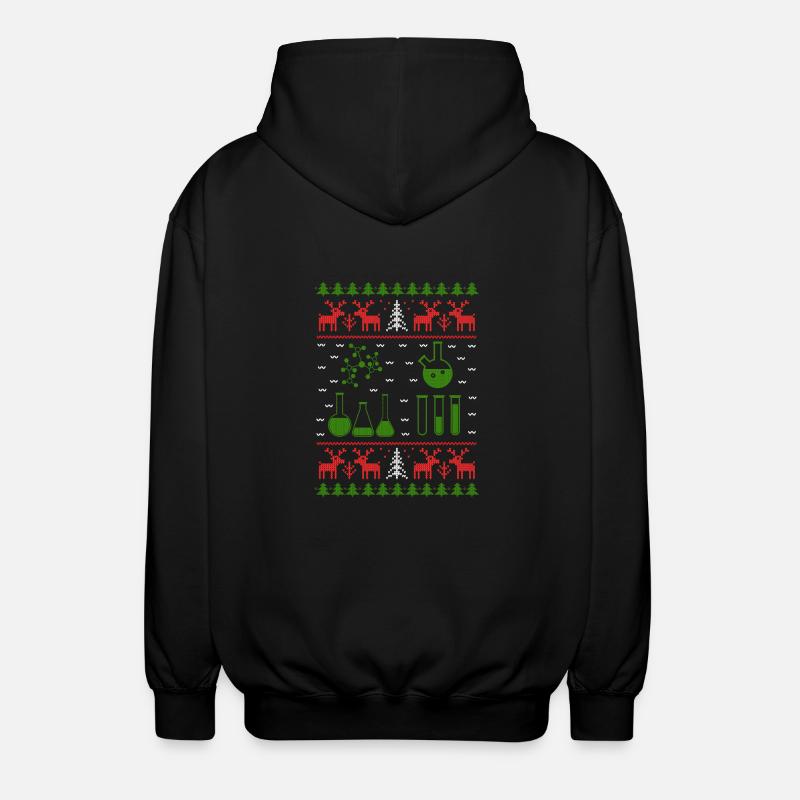 chimie scientifique laid cavalier noël - Veste à capuche unisexe - noir