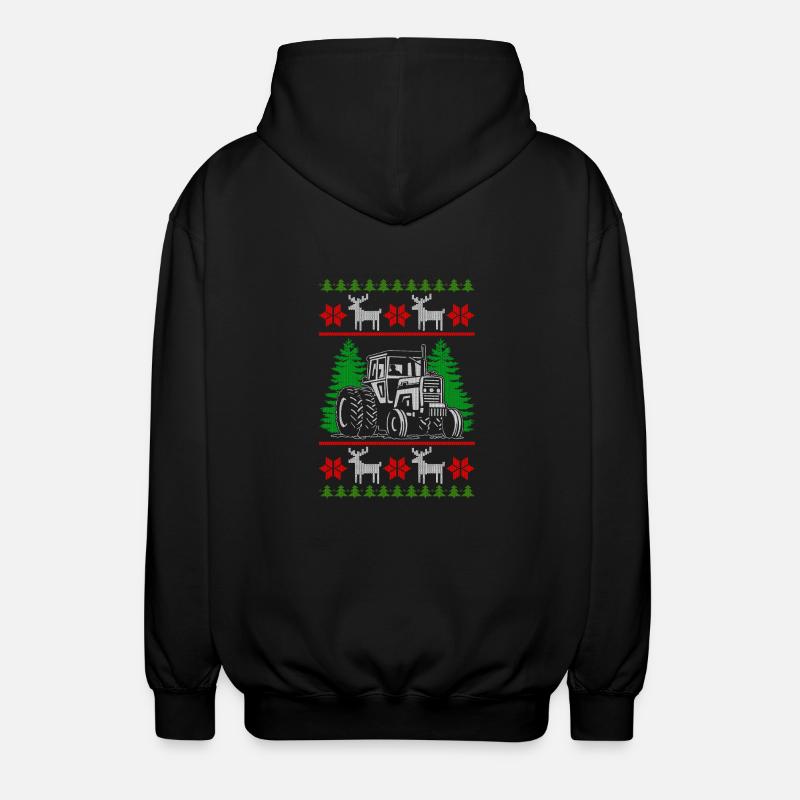 tracteur fermier noël vilain - Veste à capuche unisexe - noir