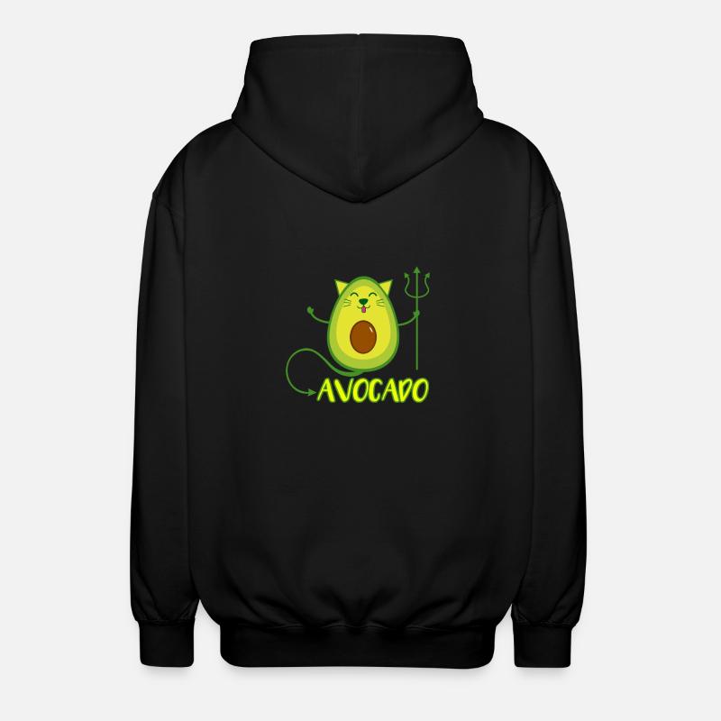Chat avocat cadeau végétalien - Veste à capuche unisexe - noir