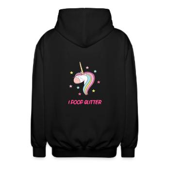 I POOP GLITTER - Unisex Kapuzenjacke - Schwarz - Hinten - AI Model Male 185 light (185cm)