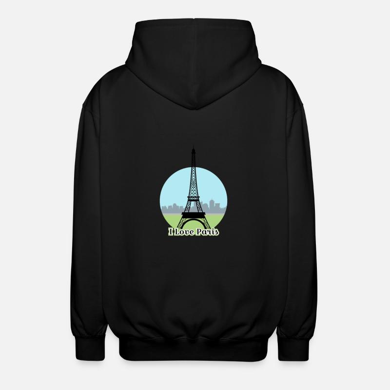 J'adore Paris - Veste à capuche unisexe - noir