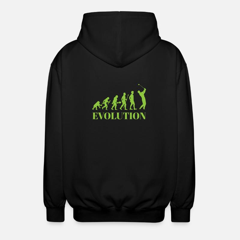 Evolution - Golf - Lustig - Fun - Geschenk - Unisex Kapuzenjacke - Schwarz