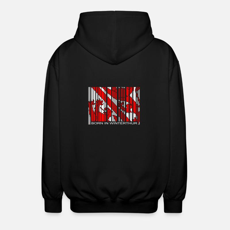 Born in Winterthur - Unisex Hooded Jacket - black