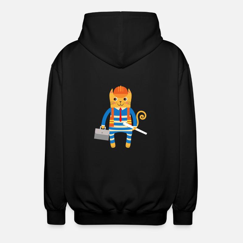 Ingenieur oder Architekt Katze - Unisex Kapuzenjacke - Schwarz