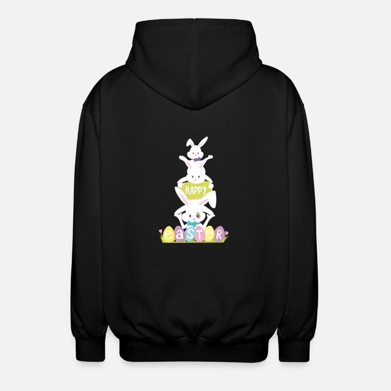 Happy eastern - Unisex Hooded Jacket - black