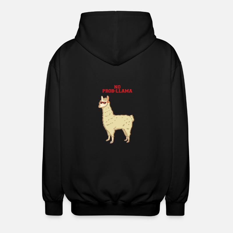 Kein Problem - no prob-llama - Lama - Unisex Kapuzenjacke - Schwarz