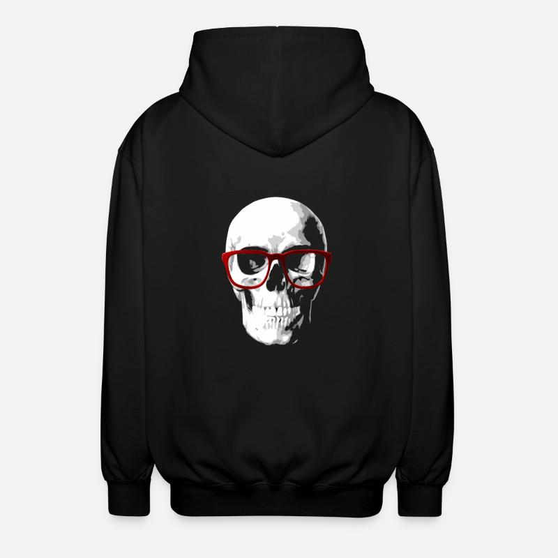 Nerd skull for geeks - Unisex Hooded Jacket - black