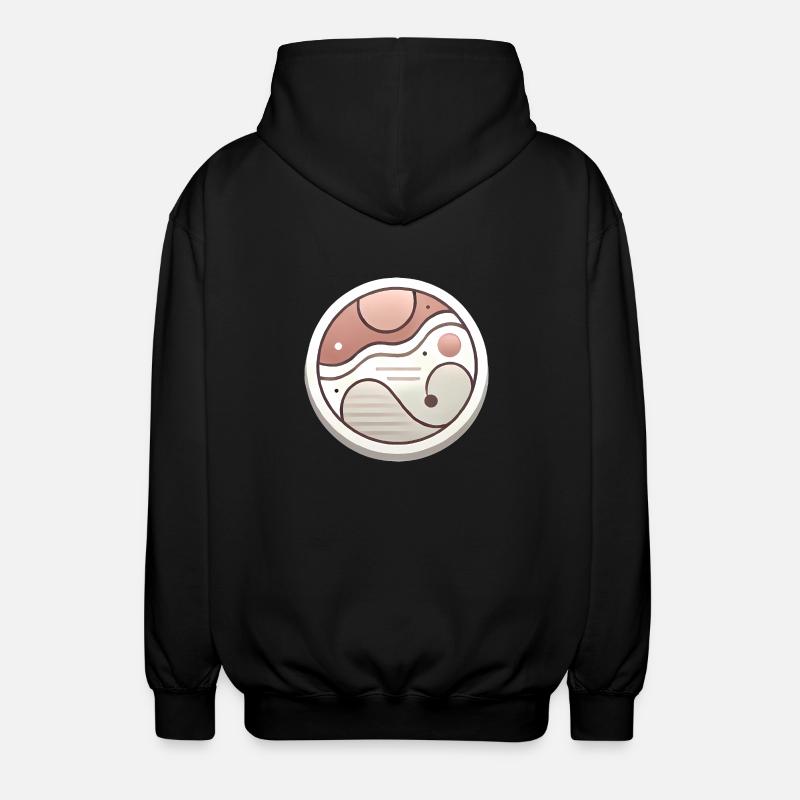 Minimal Abstract Badge Design - Unisex Hooded Jacket - black