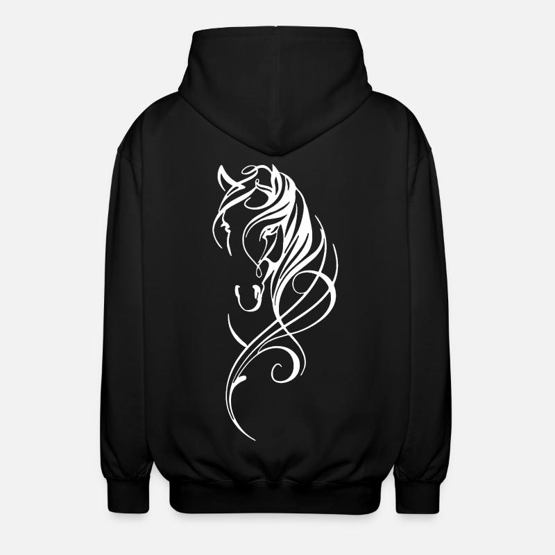 Cheval abstrait blanc - Veste à capuche unisexe - noir