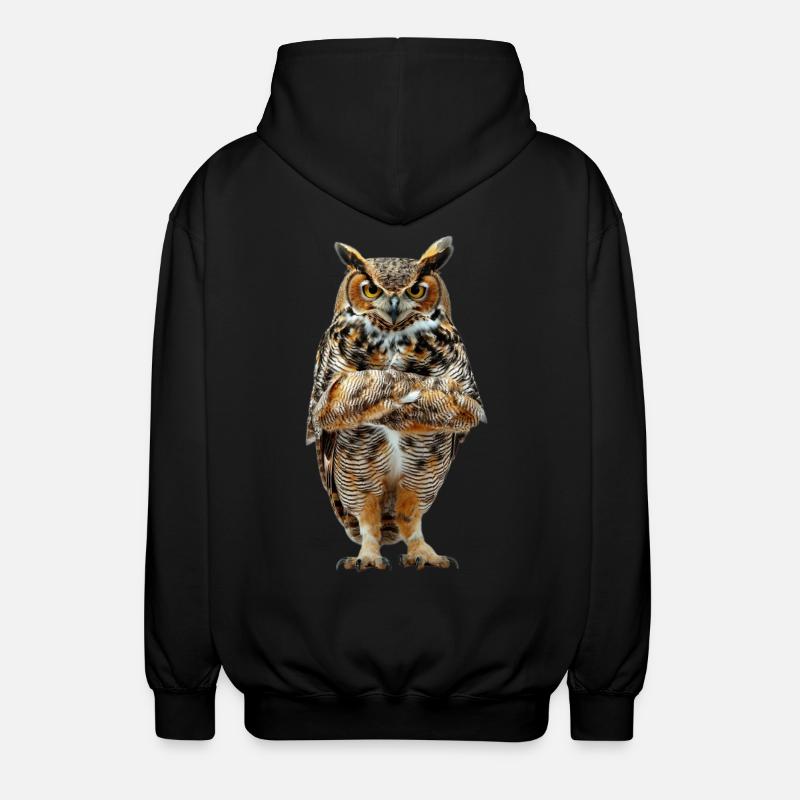 Eule - Unisex Kapuzenjacke - Schwarz