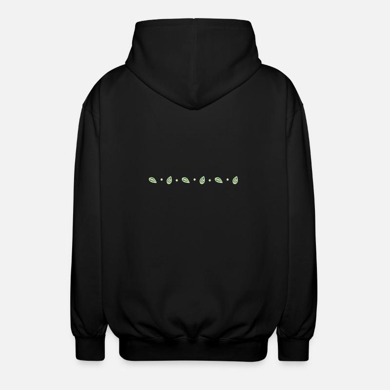 Small Leaves Line - Unisex Hooded Jacket - black