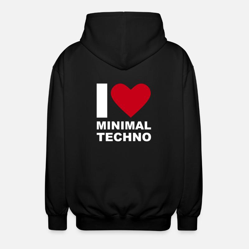 ICH LIEBE TECHNO MINIMAL - Unisex Kapuzenjacke - Schwarz