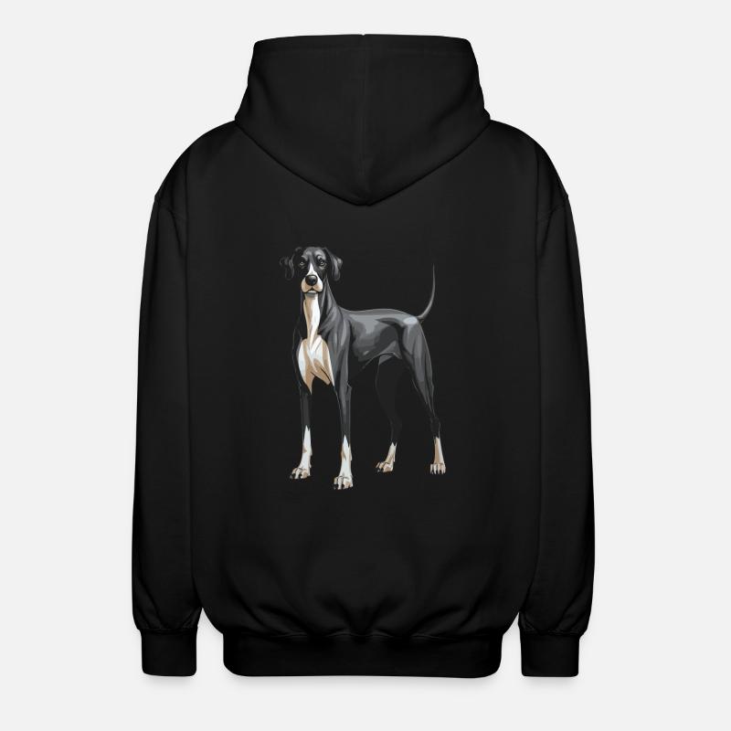 Great Dane Hund - Unisex Kapuzenjacke - Schwarz