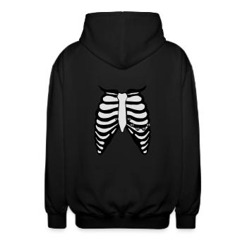 12 Kanal EKG - Unisex Kapuzenjacke - Schwarz - Hinten - AI Model Male 185 light (185cm)