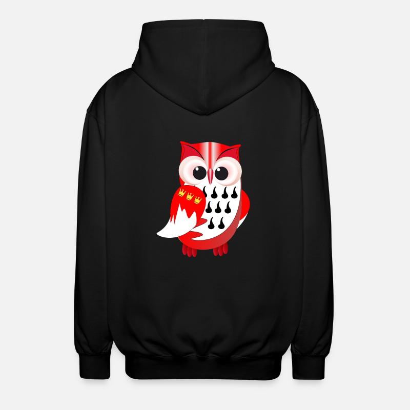 Eule auf Kölsch - Unisex Kapuzenjacke - Schwarz