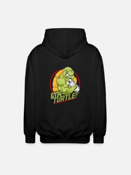 Gym Turtle Gym Design - Unisex Hooded Jacket - black