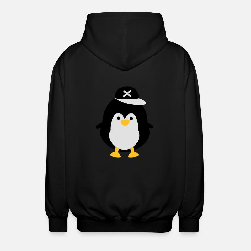 niedlicher Pinguin - Unisex Kapuzenjacke - Schwarz