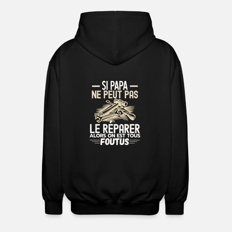 Papa bricoleur - Veste à capuche unisexe - noir