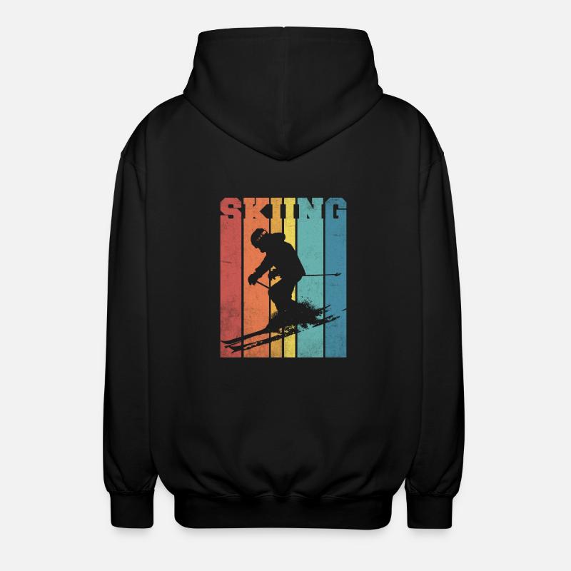 Skipalette Retro Farben - Unisex Kapuzenjacke - Schwarz
