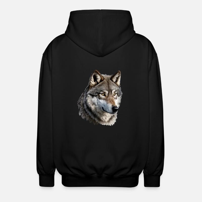 Der Wolf - Unisex Kapuzenjacke - Schwarz